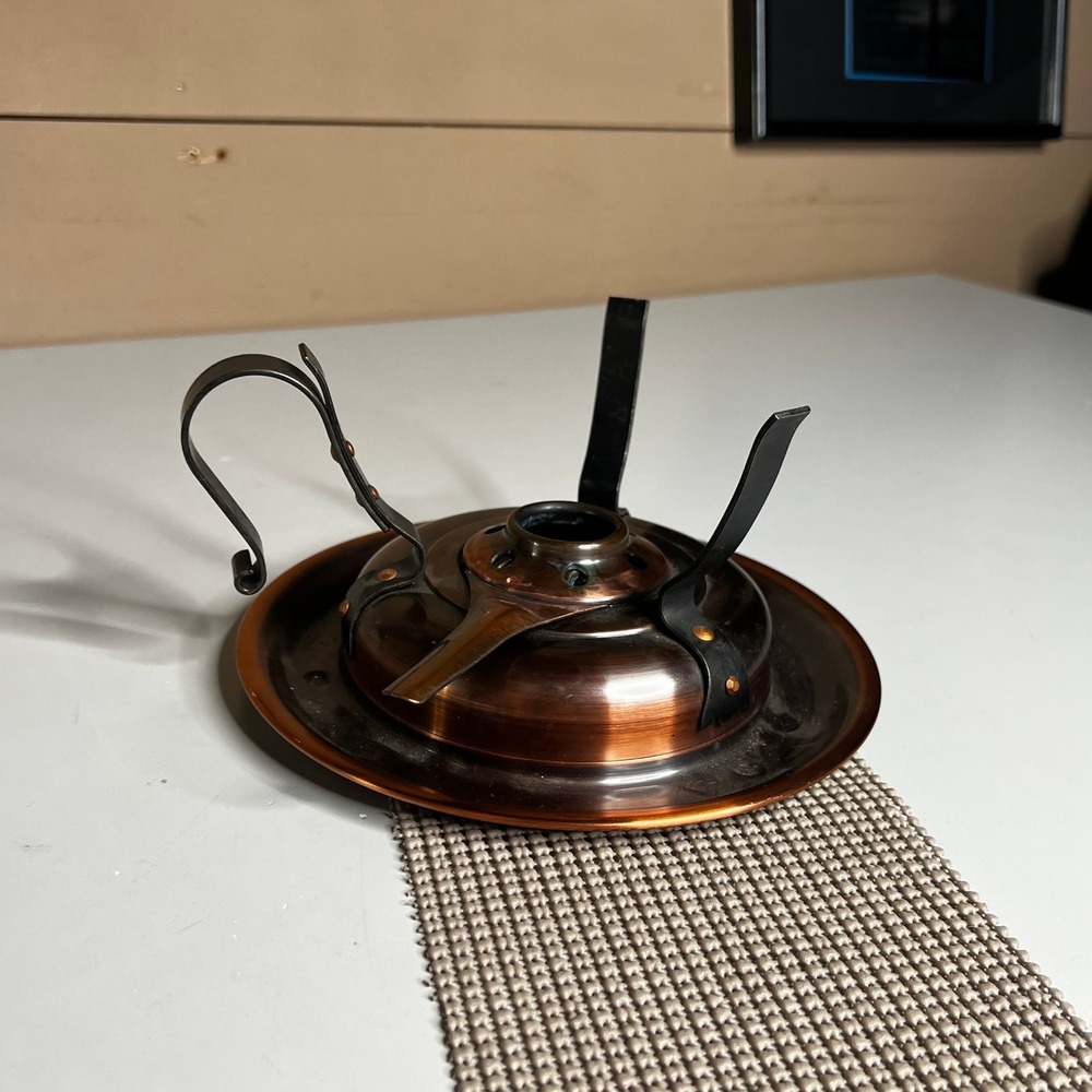 Stockli Netstal Swiss Made Copper Fondue Rechaud Burner Warmer Stand Vintage